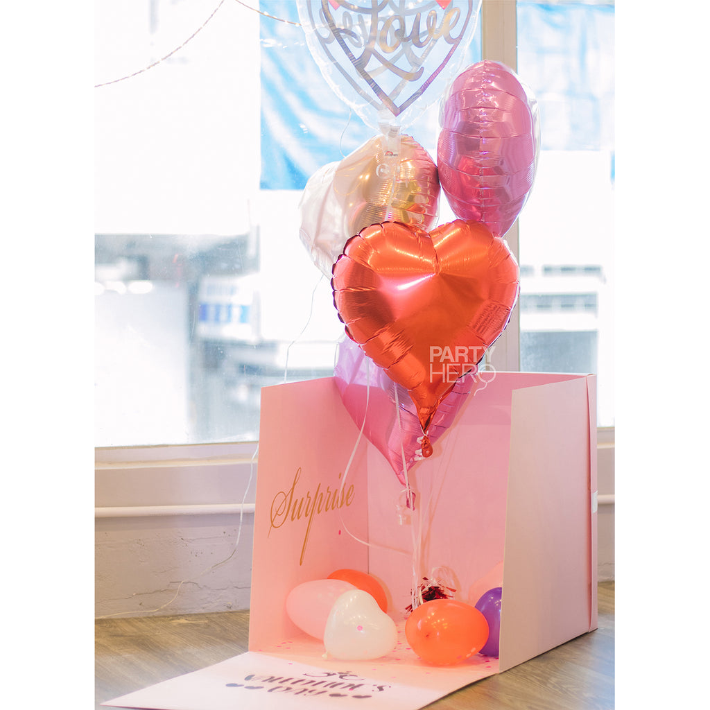 Lots Of Love Surprise Box with Balloon Bouquet (Please Order 3 Working Days in Advance)