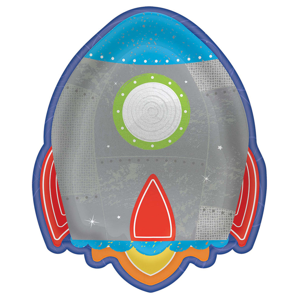 amscan-blast-off-birthday-rocket-shaped-plates-7.5in-x-7.6in-pack-of-8-1