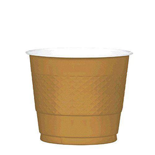Plastic Cups 9oz - Gold - Pack of 20