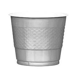 Plastic Cups 9oz - Silver - Pack of 20