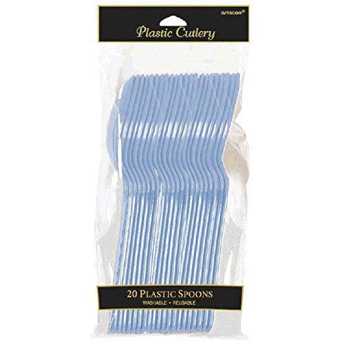 Plastic Cutlery Spoons - Pastel Blue - Pack of 20