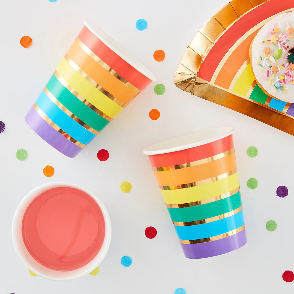 ginger-ray-rainbow-&-gold-foiled-paper-party-cups-over-the-rainbow-pack-of-8- (2)