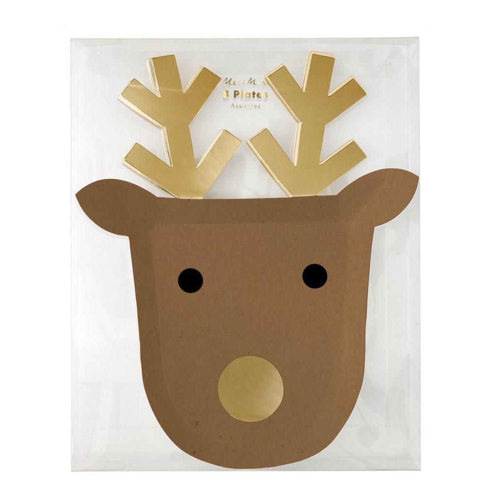 Reindeer Shaped Plate Large - Pack of 8
