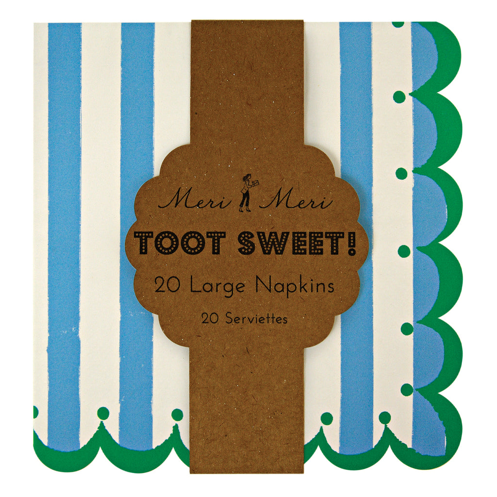 Toot Sweet Blue Large Napkins 13in - Pack of 20