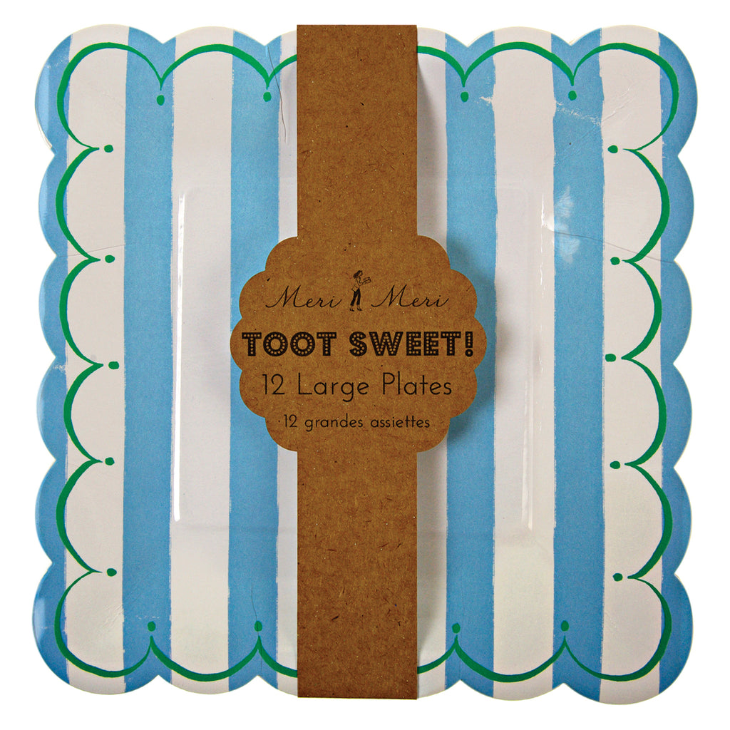 Toot Sweet Blue Large Plates - Pack of 12