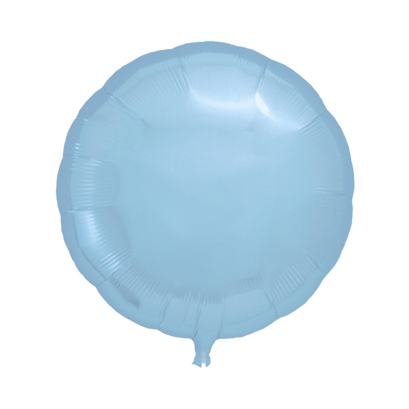 Caribbean Blue Round Plain Foil Balloon 18in / 45cm