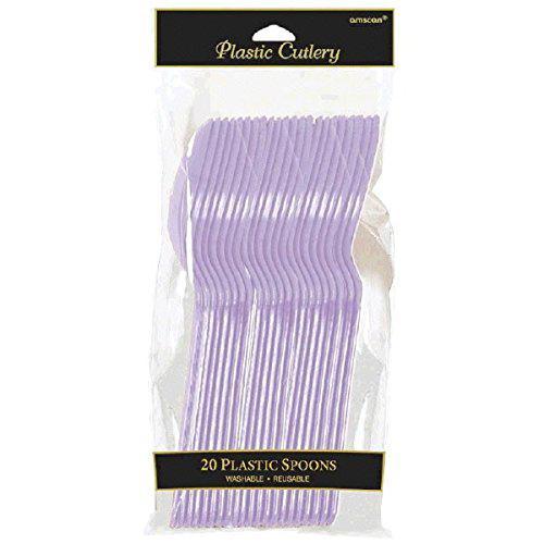 Plastic Cutlery Spoons - Lavender - Pack of 20