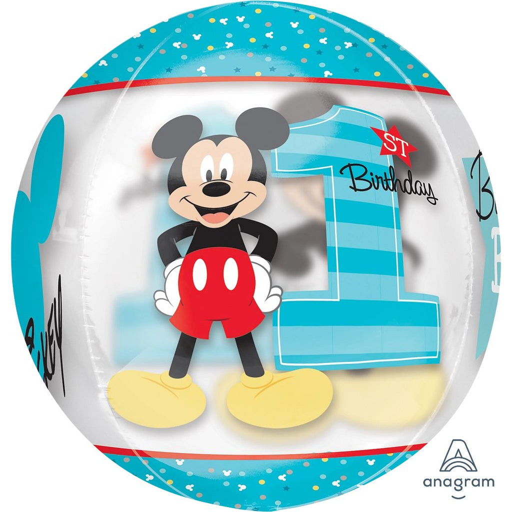 Anagram Mickey 1st Birthday Boy Orbz Balloon 16in