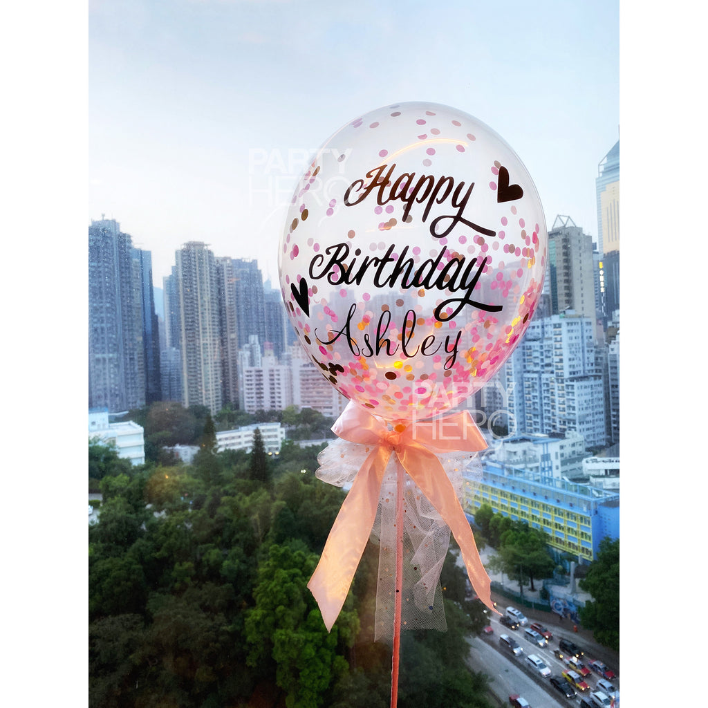 [Birthday] 11" Personalized Fairytale Air-Filled Confetti Balloon with Message (Please Order 3 Working Days in Advance)