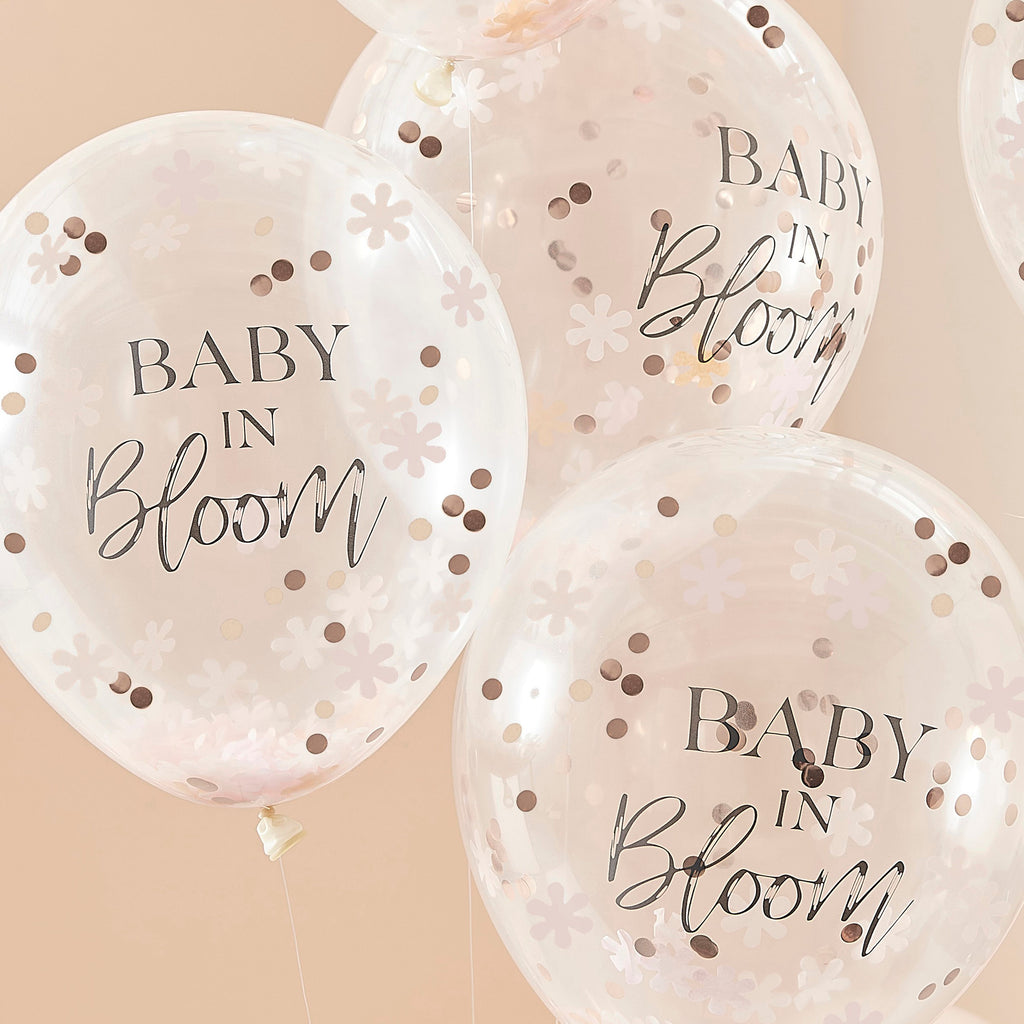 ginger-ray-baby-in-bloom-flower-confetti-latex-balloon-12in-pack-of-5-ginr-bl-109