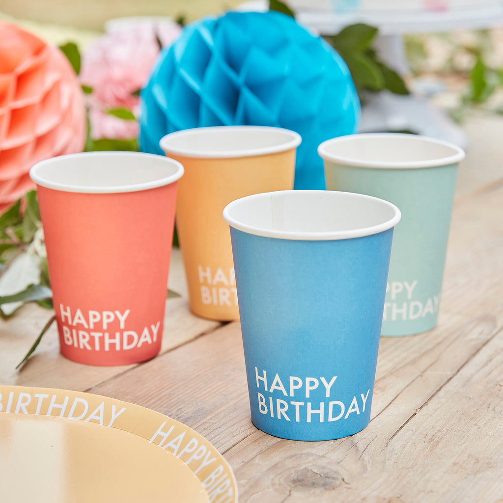 ginger-ray-brights-happy-birthday-paper-cups-pack-of-8-ginr-mix-608