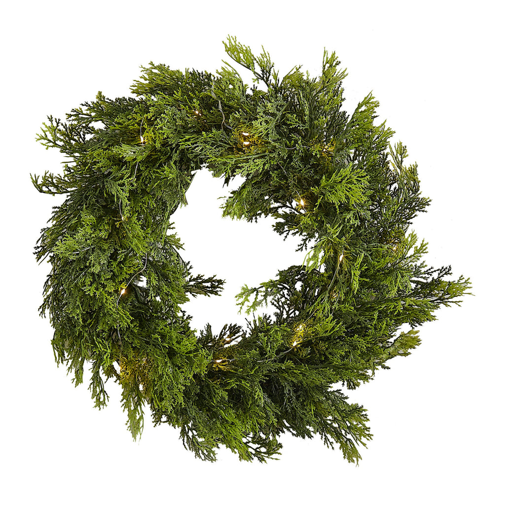 ginger-ray-cedar-pine-foliage-christmas-wreath-with-lights-ginr-red-572-