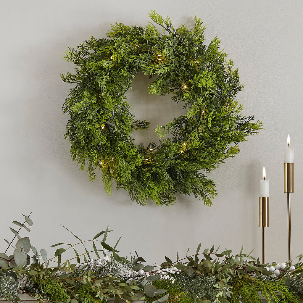 ginger-ray-cedar-pine-foliage-christmas-wreath-with-lights-ginr-red-572-