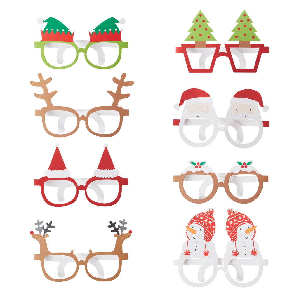 ginger-ray-christmas-novelty-fun-paper-glasses-pack-of-8-ginr-st-243