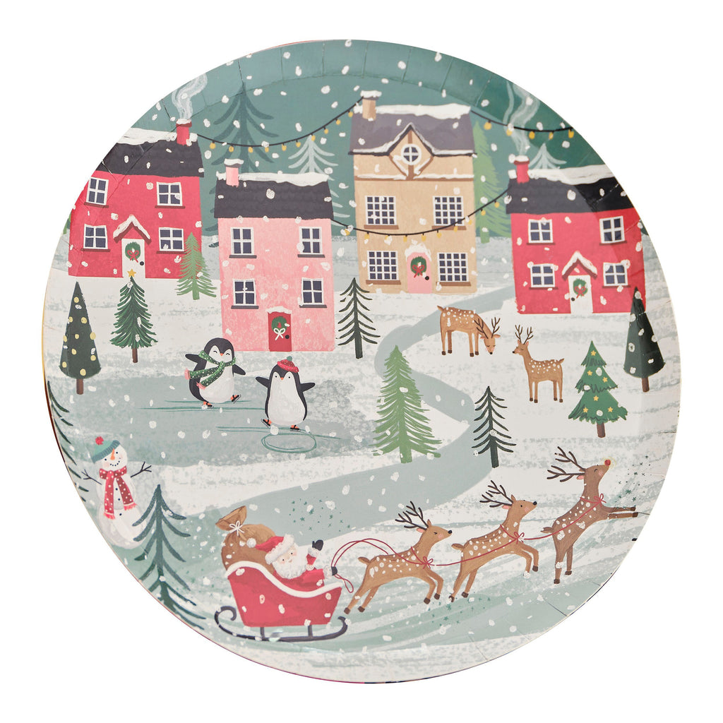 ginger-ray-festive-scene-christmas-paper-plates-pack-of-8-ginr-mlc-122