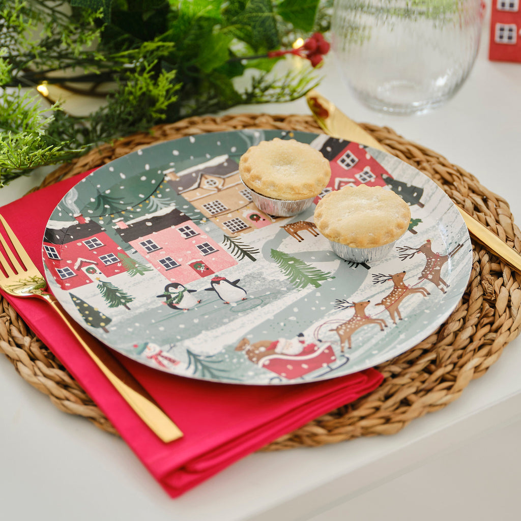 ginger-ray-festive-scene-christmas-paper-plates-pack-of-8-ginr-mlc-122