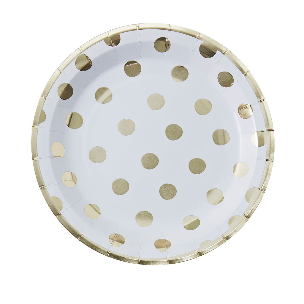 ginger-ray-gold-foiled-polka-dot-paper-party-plates-pack-of-8-ginr-pm-901