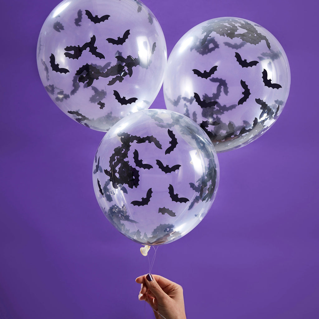 ginger-ray-halloween-bat-confetti-latex-balloon-12in-pack-of-5-ginr-ci-119