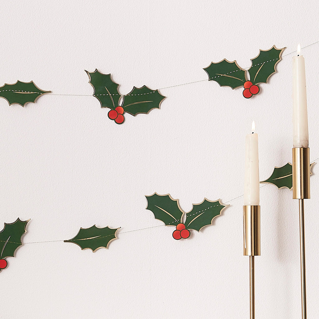 ginger-ray-holly-leaves-christmas-garland-decoration-5m-ginr-trad-302-