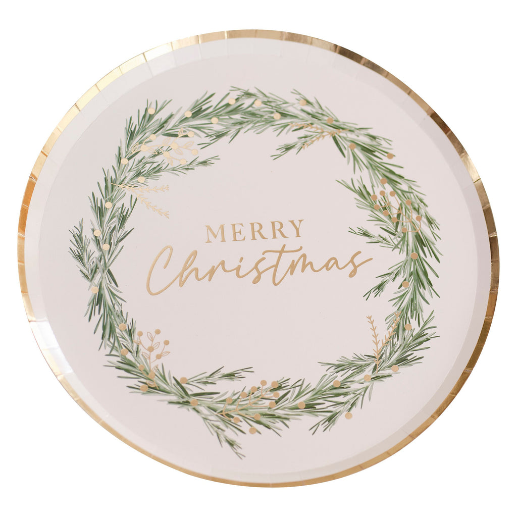 ginger-ray-merry-christmas-paper-plates-pack-of-8-ginr-rus-154-