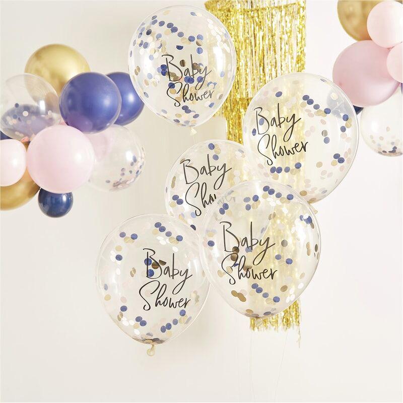 ginger-ray-navy-pink-&-gold-confetti-baby-shower-latex-balloons-12in-30cm-pack-of-5- (2)