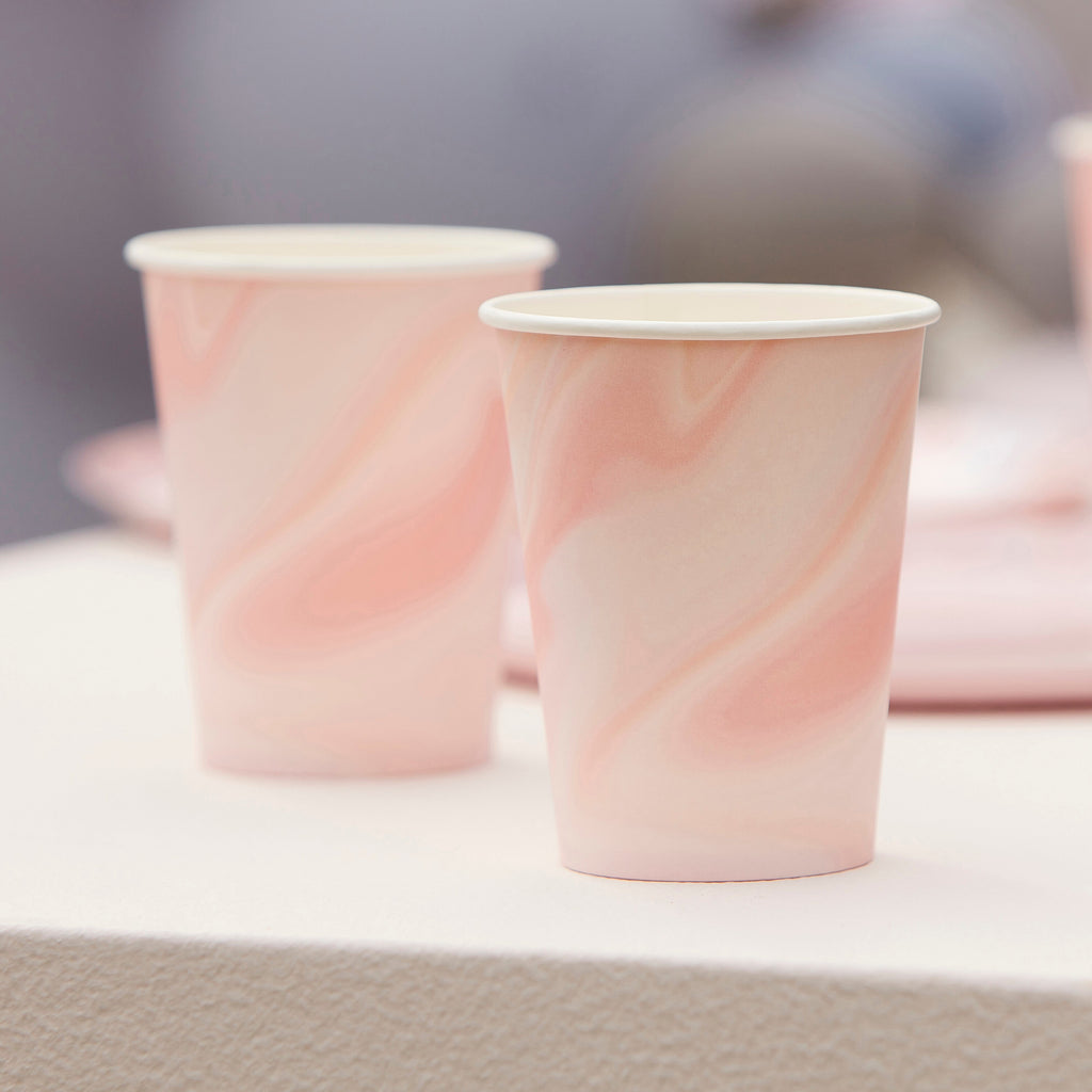 ginger-ray-pink-marble-print-paper-cups-pack-of-8-ginr-mix-621