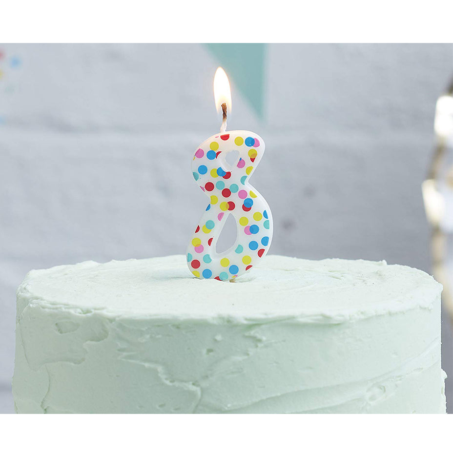 Polka Dot Candle Number "8" - Pick and Mix