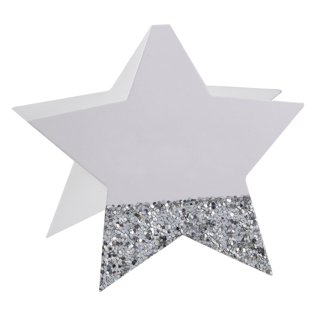 ginger-ray-silver-glitter-star-christmas-place-cards-pack-of-6-ginr-sil-422-