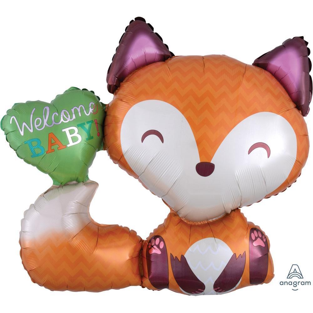 welcome-baby-fox-die-cut-foil-balloon-28in-x-25in -72cm-x-64cm-30850-1